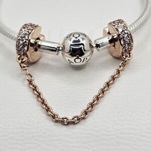 🛡 Authentic Pandora ROSE SAFETY CHAIN